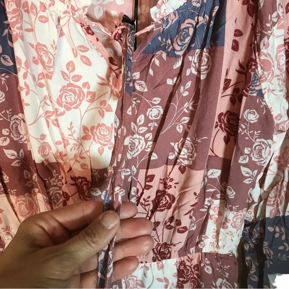 Andrée by unit womens M long sleeve dress floral multicolor lined skirt boho - Picture 2 of 14